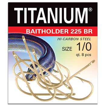 Háček Titanium BAITHOLDER 225BR - 8ks / vel. 1/0