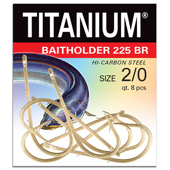 Háček Titanium BAITHOLDER 225BR - 8ks / vel. 2/0