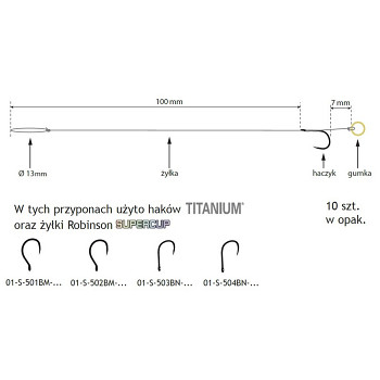 Návazec s quick stop MF 502BM vel. 8 / prům. 0,218mm - 10ks