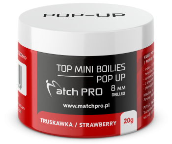 TOP BOILIES Kulki POP UP STRAWBERRY 8/20g MatchPro