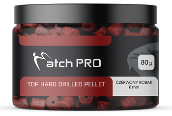 TOP HARD CZERWONY ROBAK 8mm DRILLED Pellet MatchPro  80g